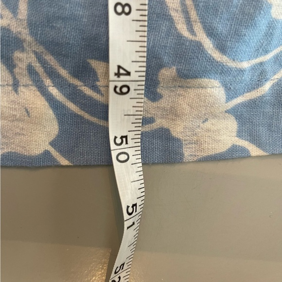 A New Day Blue & White Floral Linen Blend Paper Sack Maxi Dress w/ ruffles; L - Picture 12 of 14